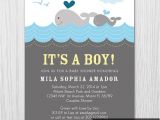 Whale themed Baby Shower Invitations Whale theme Baby Shower Invitation Boy Baby Shower