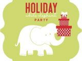 White Elephant Christmas Party Invitations Templates White Elephant Party Invitation Green Circle White