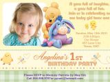 Winnie the Pooh Invites 1st Birthday Winnie the Pooh Invitations for 1st Birthday