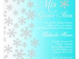 Winter Wonderland Quinceanera Invitations Fancy Teal Snowflake Winter Wonderland Quinceanera 5 25