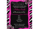 Zebra Print Baby Shower Invites Zebra Print Baby Shower Invitation Hot Pink 5" X 7