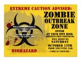 Zombie Party Invitation Template Biohazard Zombie Party Invitations Zazzle Com